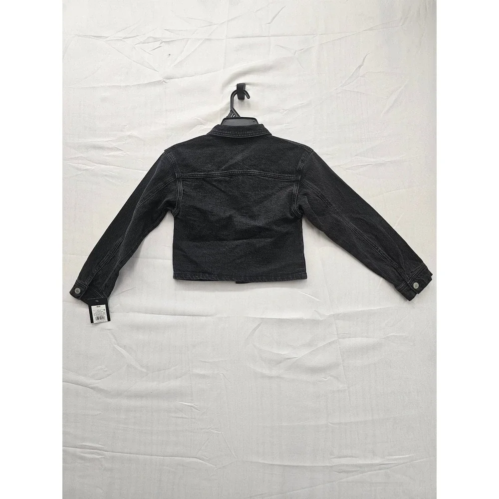 Art Class Girls Black Studded Denim‎ Jacket Cropped Size M 8 333021450
